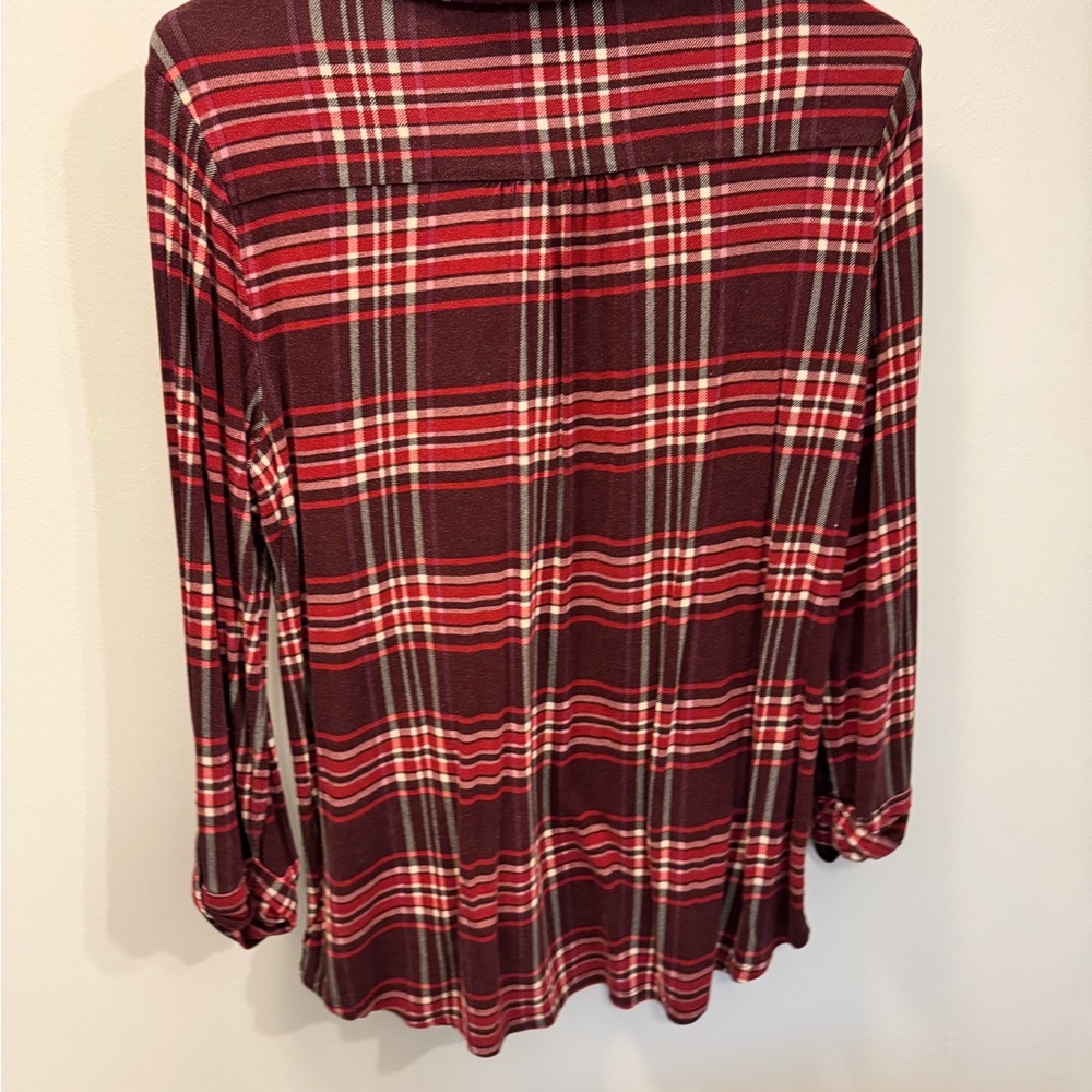 Plaid Red Women's Top - Picture 2 of 2
